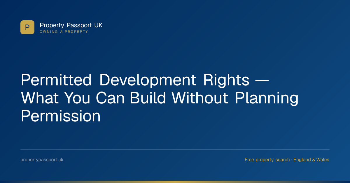 Permitted Development Rights — What You Can Build Without Planning ...
