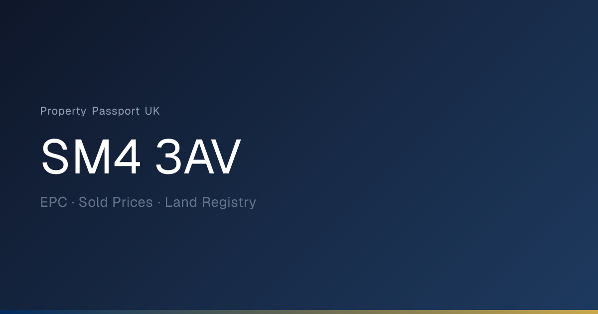 SM4 3AV Property Information | Property Passport UK | Property Passport UK